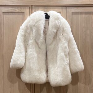 Luxurious White Real Fox Fur Coat